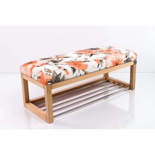 Ławeczka Pufa Tapicerowana Siedzisko Gładkie Pomarańczowy LPG-4 Rozmiary od 50 cm do 200 cm