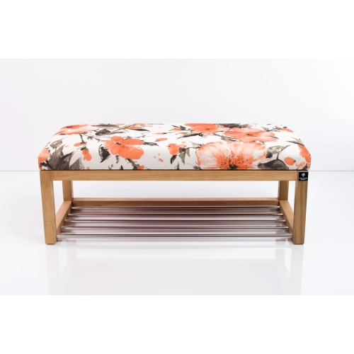 Ławeczka Pufa Tapicerowana Siedzisko Gładkie Pomarańczowy LPG-4 Rozmiary od 50 cm do 200 cm