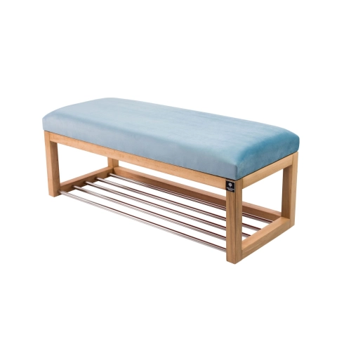 Ławka Pufa Tapicerowana Siedzisko Gładkie Jasny Błękit LPG-4 Rozmiary od 50 cm do 200 cm