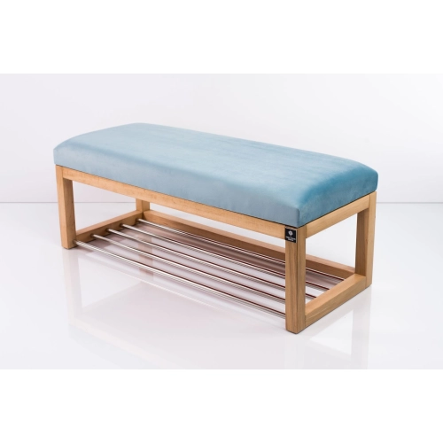 Ławka Pufa Tapicerowana Siedzisko Gładkie Jasny Błękit LPG-4 Rozmiary od 50 cm do 200 cm