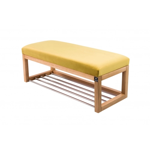 Ławka Pufa Tapicerowana Siedzisko Gładkie Żółcień Cytrynowa LPG-4 Rozmiary od 50 cm do 200 cm