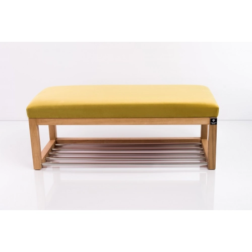 Ławka Pufa Tapicerowana Siedzisko Gładkie Żółcień Cytrynowa LPG-4 Rozmiary od 50 cm do 200 cm