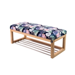 Ławeczka Pufa Tapicerowana Siedzisko Gładkie Akwarela Kwiaty Ptaki LPG-4 Rozmiary od 50 cm do 200 cm