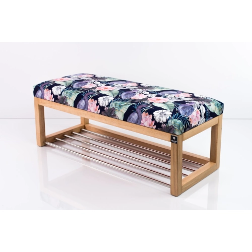 Ławeczka Pufa Tapicerowana Siedzisko Gładkie Akwarela Kwiaty Ptaki LPG-4 Rozmiary od 50 cm do 200 cm