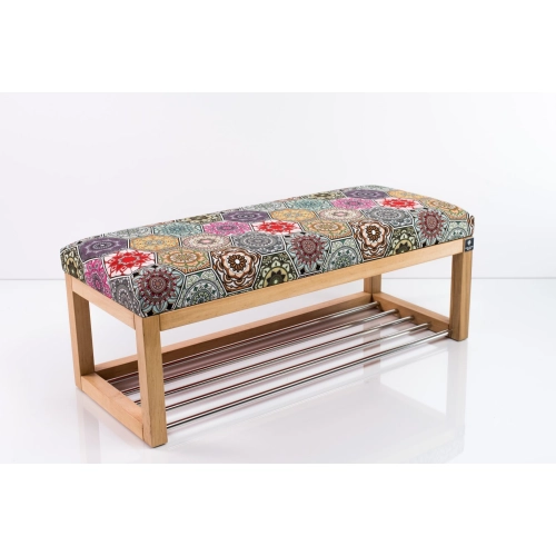 Ławeczka Pufa Tapicerowana Siedzisko Gładkie Hexagony Mandala LPG-4 Rozmiary od 50 cm do 200 cm