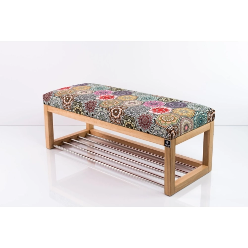 Ławeczka Pufa Tapicerowana Siedzisko Gładkie Hexagony Mandala LPG-4 Rozmiary od 50 cm do 200 cm