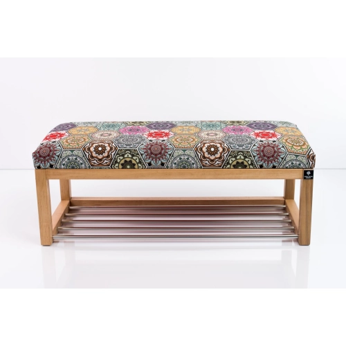 Ławeczka Pufa Tapicerowana Siedzisko Gładkie Hexagony Mandala LPG-4 Rozmiary od 50 cm do 200 cm