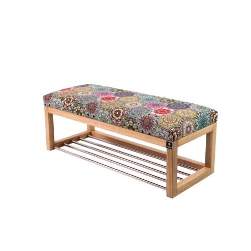 Ławeczka Pufa Tapicerowana Siedzisko Gładkie Hexagony Mandala LPG-4 Rozmiary od 50 cm do 200 cm