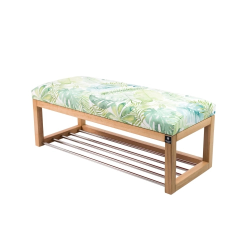 Ławeczka Pufa Tapicerowana Siedzisko Gładkie Liście Monstery LPG-4 Rozmiary od 50 cm do 200 cm