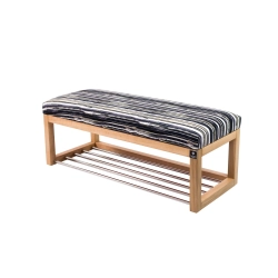 Ławeczka Pufa Tapicerowana Siedzisko Gładkie Malowane Paski LPG-4 Rozmiary od 50 cm do 200 cm