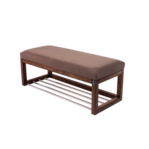 Ławka Pufa Tapicerowana Siedzisko Gładkie Brązowy LPG-4 Rozmiary od 50 cm do 200 cm