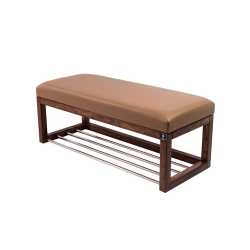 Ławka Pufa Tapicerowana Siedzisko Gładkie Ekoskóra Brązowa LPG-4 Rozmiary od 50 cm do 200 cm