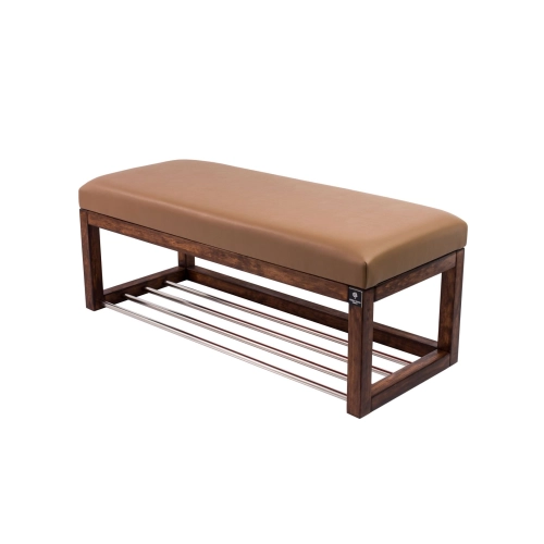 Ławka Pufa Tapicerowana Siedzisko Gładkie Ekoskóra Brązowa LPG-4 Rozmiary od 50 cm do 200 cm