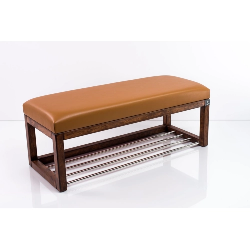 Ławka Pufa Tapicerowana Siedzisko Gładkie Ekoskóra Brązowa LPG-4 Rozmiary od 50 cm do 200 cm