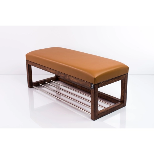 Ławka Pufa Tapicerowana Siedzisko Gładkie Ekoskóra Brązowa LPG-4 Rozmiary od 50 cm do 200 cm