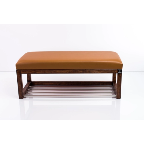 Ławka Pufa Tapicerowana Siedzisko Gładkie Ekoskóra Brązowa LPG-4 Rozmiary od 50 cm do 200 cm