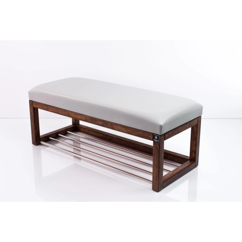 Ławka Pufa Tapicerowana Siedzisko Gładkie Ekoskóra Popiel LPG-4 Rozmiary od 50 cm do 200 cm