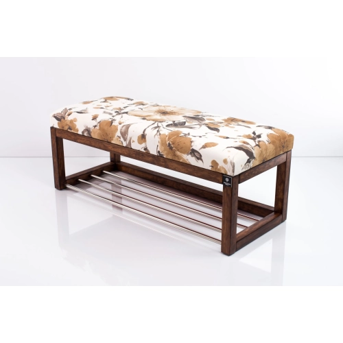 Ławeczka Pufa Tapicerowana Siedzisko Gładkie Odcień Brązu i Beżu LPG-4 Rozmiary od 50 cm do 200 cm