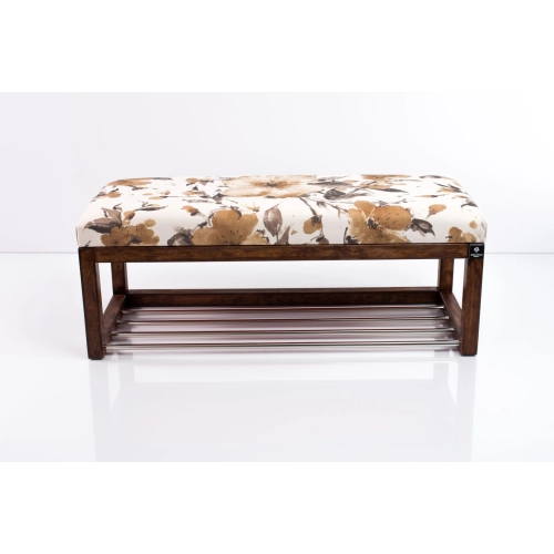 Ławeczka Pufa Tapicerowana Siedzisko Gładkie Odcień Brązu i Beżu LPG-4 Rozmiary od 50 cm do 200 cm