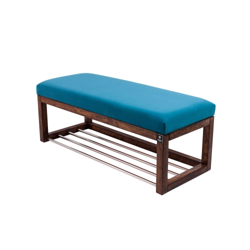 Ławeczka Pufa Tapicerowana Siedzisko Gładkie Niebieski LPG-4 Rozmiary od 50 cm do 200 cm