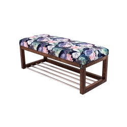 Ławeczka Pufa Tapicerowana Siedzisko Gładkie Akwarela Kwiaty Ptaki LPG-4 Rozmiary od 50 cm do 200 cm