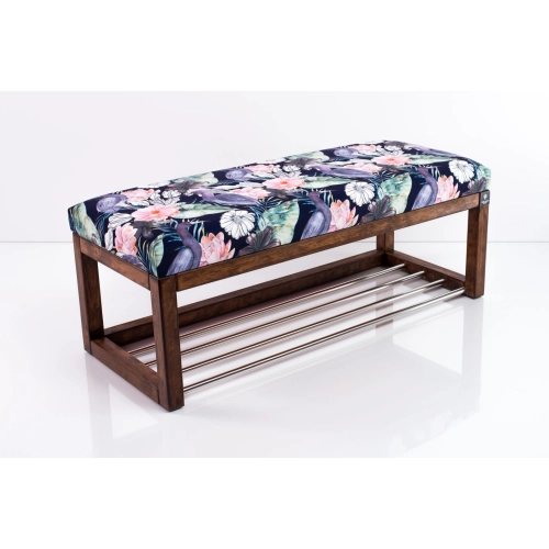 Ławeczka Pufa Tapicerowana Siedzisko Gładkie Akwarela Kwiaty Ptaki LPG-4 Rozmiary od 50 cm do 200 cm