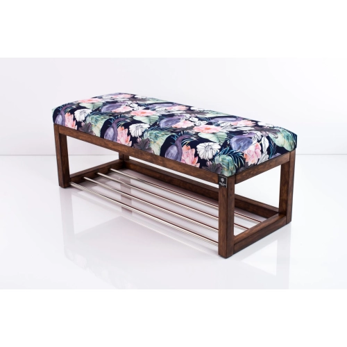 Ławeczka Pufa Tapicerowana Siedzisko Gładkie Akwarela Kwiaty Ptaki LPG-4 Rozmiary od 50 cm do 200 cm