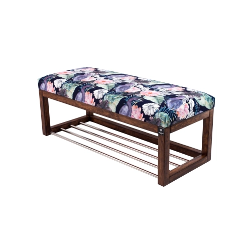 Ławeczka Pufa Tapicerowana Siedzisko Gładkie Akwarela Kwiaty Ptaki LPG-4 Rozmiary od 50 cm do 200 cm