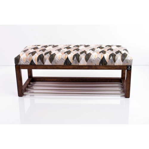 Ławeczka Pufa Tapicerowana Siedzisko Gładkie Ażurowe Liście LPG-4 Rozmiary od 50 cm do 200 cm