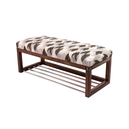 Ławeczka Pufa Tapicerowana Siedzisko Gładkie Ażurowe Liście LPG-4 Rozmiary od 50 cm do 200 cm