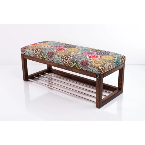 Ławeczka Pufa Tapicerowana Siedzisko Gładkie Hexagony Mandala LPG-4 Rozmiary od 50 cm do 200 cm