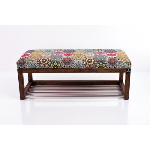 Ławeczka Pufa Tapicerowana Siedzisko Gładkie Hexagony Mandala LPG-4 Rozmiary od 50 cm do 200 cm