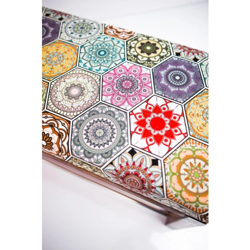 Ławeczka Pufa Tapicerowana Siedzisko Gładkie Hexagony Mandala LPG-4 Rozmiary od 50 cm do 200 cm