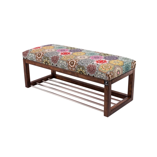 Ławeczka Pufa Tapicerowana Siedzisko Gładkie Hexagony Mandala LPG-4 Rozmiary od 50 cm do 200 cm