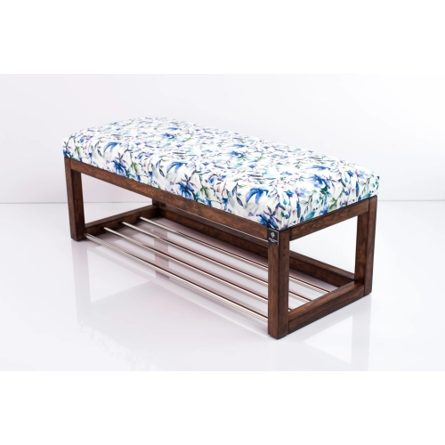 Ławeczka Pufa Tapicerowana Siedzisko Gładkie Kwiaty Malowane LPG-4 Rozmiary od 50 cm do 200 cm