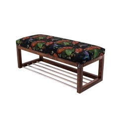 Ławeczka Pufa Tapicerowana Siedzisko Gładkie Liście Maki Koliber LPG-4 Rozmiary od 50 cm do 200 cm