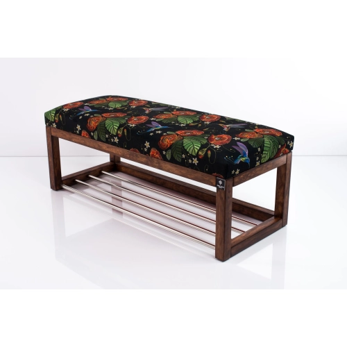 Ławeczka Pufa Tapicerowana Siedzisko Gładkie Liście Maki Koliber LPG-4 Rozmiary od 50 cm do 200 cm