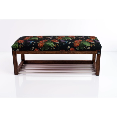 Ławeczka Pufa Tapicerowana Siedzisko Gładkie Liście Maki Koliber LPG-4 Rozmiary od 50 cm do 200 cm