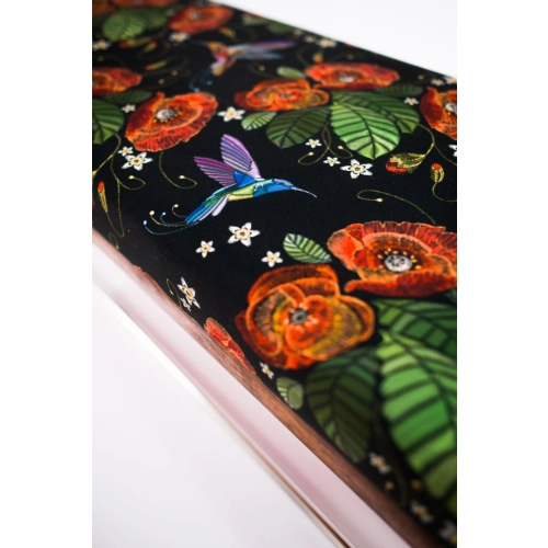 Ławeczka Pufa Tapicerowana Siedzisko Gładkie Liście Maki Koliber LPG-4 Rozmiary od 50 cm do 200 cm