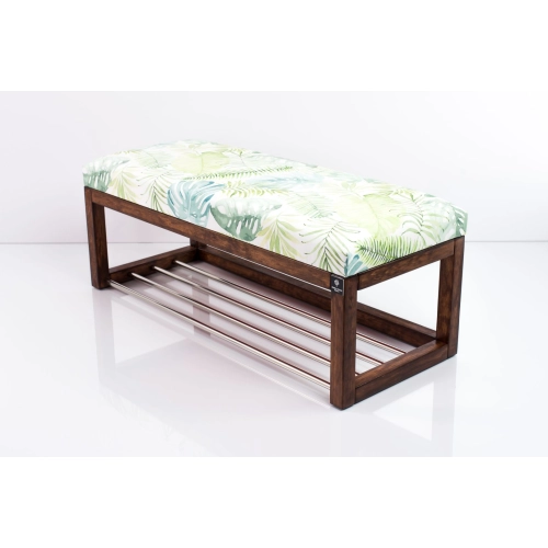 Ławeczka Pufa Tapicerowana Siedzisko Gładkie Liście Monstery LPG-4 Rozmiary od 50 cm do 200 cm