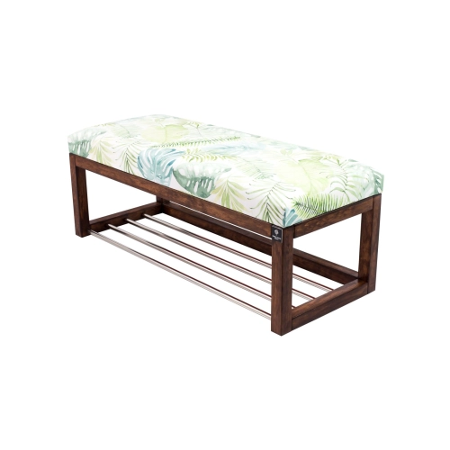 Ławeczka Pufa Tapicerowana Siedzisko Gładkie Liście Monstery LPG-4 Rozmiary od 50 cm do 200 cm