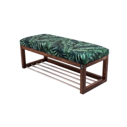 Ławeczka Pufa Tapicerowana Siedzisko Gładkie Liście Tropikalne LPG-4 Rozmiary od 50 cm do 200 cm