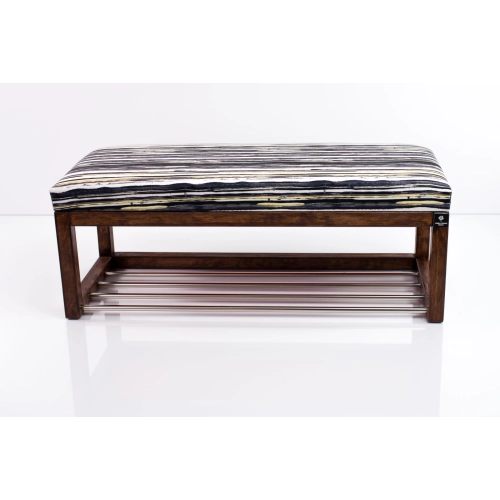 Ławeczka Pufa Tapicerowana Siedzisko Gładkie Malowane Paski LPG-4 Rozmiary od 50 cm do 200 cm