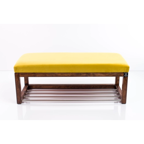 Ławka Pufa Tapicerowana Siedzisko Gładkie Żółcień Cytrynowa LPG-4 Rozmiary od 50 cm do 200 cm