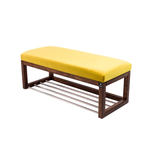Ławka Pufa Tapicerowana Siedzisko Gładkie Żółcień Cytrynowa LPG-4 Rozmiary od 50 cm do 200 cm