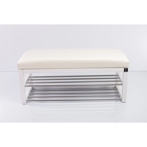 Ławka Pufa Tapicerowana Siedzisko Gładkie Ekoskóra Biały LPG-5 Rozmiary od 50 cm do 200 cm