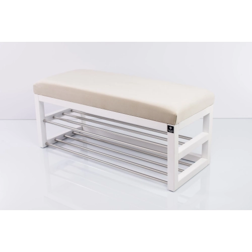 Ławka Pufa Tapicerowana Siedzisko Gładkie Biały LPG-5 Rozmiary od 50 cm do 200 cm