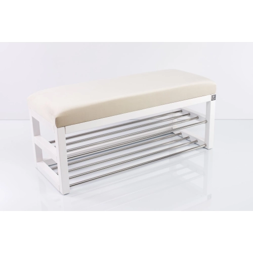 Ławka Pufa Tapicerowana Siedzisko Gładkie Biały LPG-5 Rozmiary od 50 cm do 200 cm