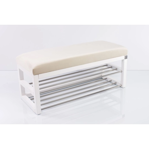 Ławka Pufa Tapicerowana Siedzisko Gładkie Biały LPG-5 Rozmiary od 50 cm do 200 cm