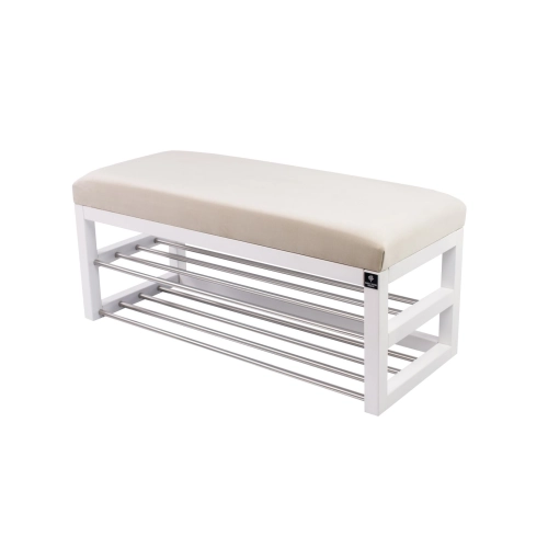 Ławka Pufa Tapicerowana Siedzisko Gładkie Biały LPG-5 Rozmiary od 50 cm do 200 cm